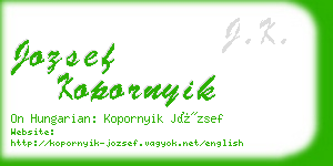 jozsef kopornyik business card